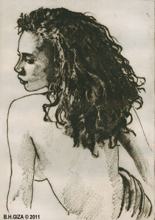 C with her hair down