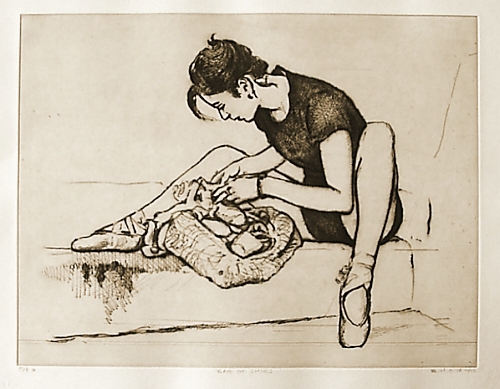 Bag of Shoes Drypoint Engraving